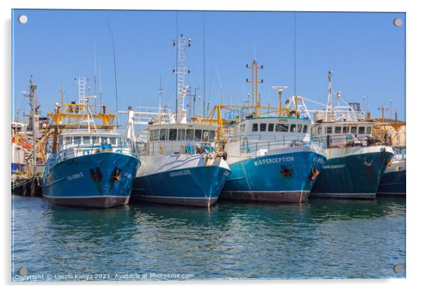 Fishing Boat Harbour - Fremantle Acrylic by Laszlo Konya