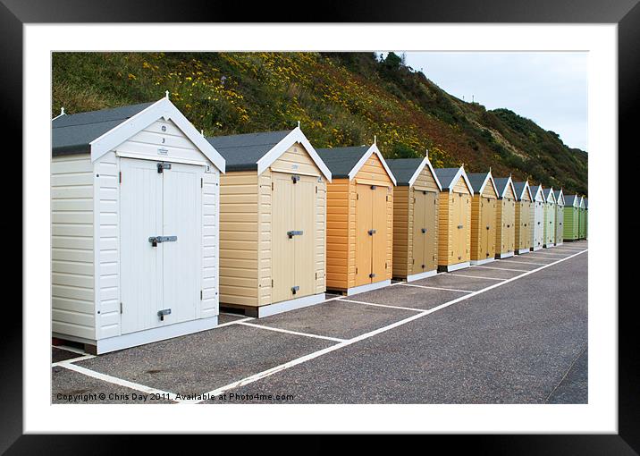 Bournemouth Beach Huts Framed Mounted Print by Chris Day