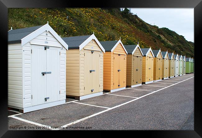 Bournemouth Beach Huts Framed Print by Chris Day