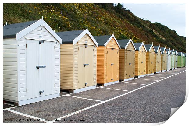 Bournemouth Beach Huts Print by Chris Day