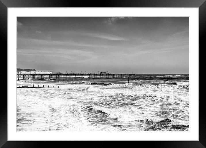 Heavy sea on a windy day on Teignmouth beach, Devo Framed Mounted Print by Peter Greenway