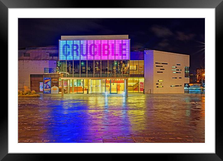 The Crucible Theatre, Sheffield  Framed Mounted Print by Darren Galpin