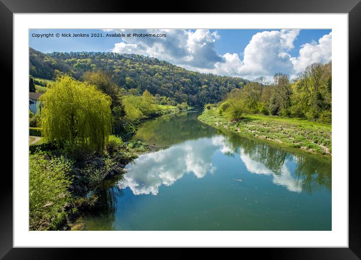 River Wye from Brockweir Bridge Wye Valley Framed Mounted Print by Nick Jenkins