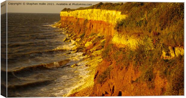 Hunstanton Stiped Cliffs Canvas Print by Stephen Hollin