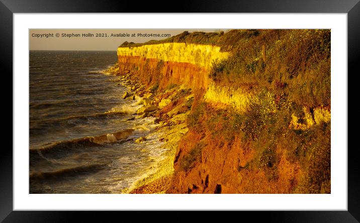 Hunstanton Stiped Cliffs Framed Mounted Print by Stephen Hollin