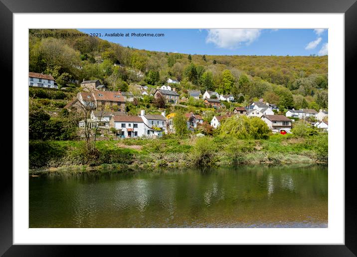 Llandogo Village in the Wye Valley across the Rive Framed Mounted Print by Nick Jenkins