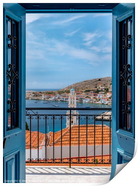 Doorway to Halkis Charming Harbor Print by Rick Bowden