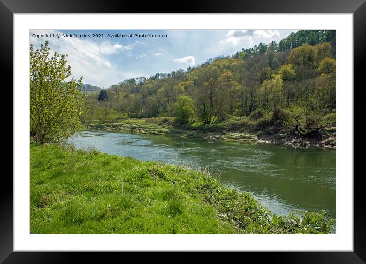 The River Wye upstream from Brockweir Wye Valley Framed Mounted Print by Nick Jenkins