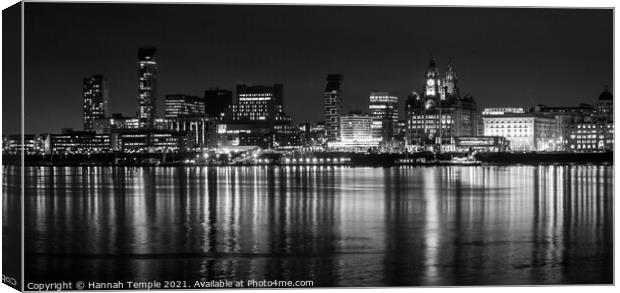 Liverpool Waterfront Panoramic Canvas Print by Hannah Temple
