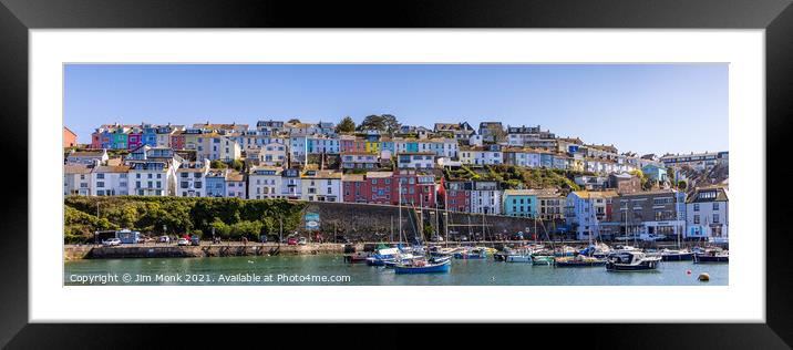 Brixham Harbour panorama Framed Mounted Print by Jim Monk