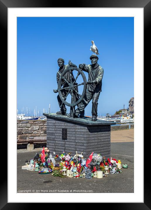 The Man and Boy Statue, Brixham Framed Mounted Print by Jim Monk