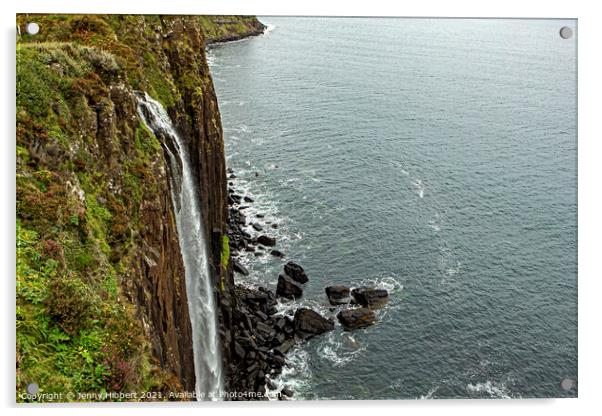 Kilt Rock & Mealt falls Isle of Skye Acrylic by Jenny Hibbert