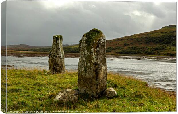 Kensaleyre Standing stones, Isle of Skye Canvas Print by Jenny Hibbert