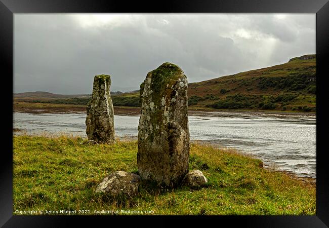 Kensaleyre Standing stones, Isle of Skye Framed Print by Jenny Hibbert