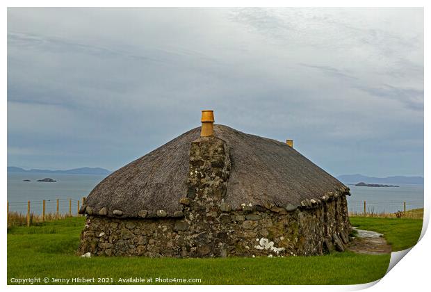 Crofters cottage in Kilmuir Museum of Island life, on the Isle of Skye Print by Jenny Hibbert