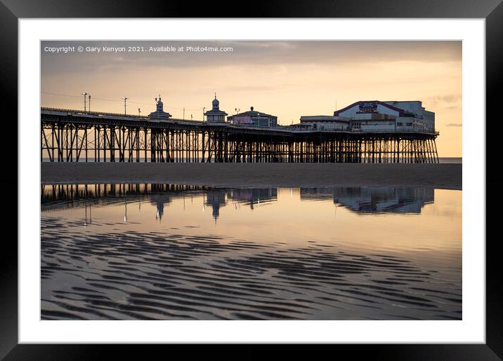 North Pier, Blackpool at sunset Framed Mounted Print by Gary Kenyon