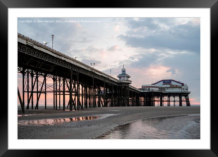North Pier in Blackpool at sunset Framed Mounted Print by Gary Kenyon