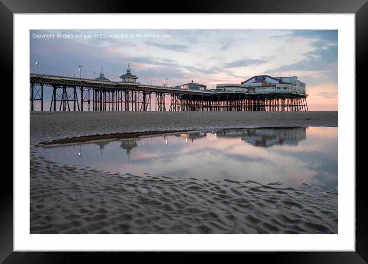 North Pier during a lovely sunset Framed Mounted Print by Gary Kenyon