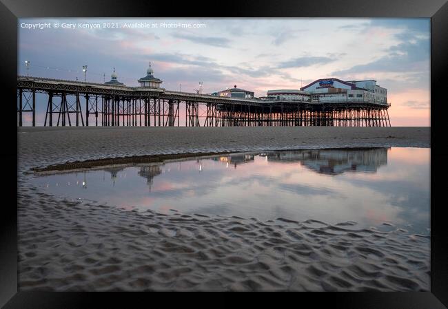 North Pier during a lovely sunset Framed Print by Gary Kenyon