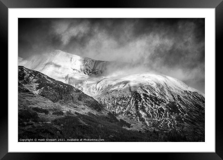 Binnein Mor in Winter Framed Mounted Print by Heidi Stewart