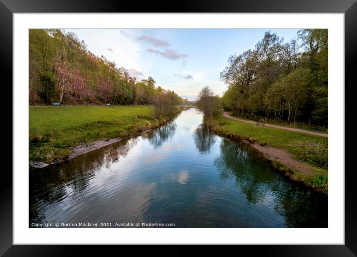 Sunset over the Taff Bargoed, South Wales Framed Mounted Print by Gordon Maclaren