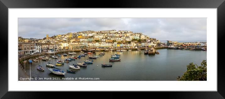 Brixham panorama Framed Mounted Print by Jim Monk