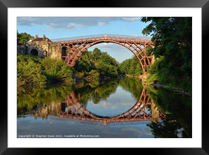 Reflection of the Ironbridge. Framed Mounted Print by Stephen Davis