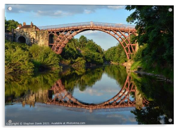 Reflection of the Ironbridge. Acrylic by Stephen Davis