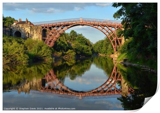 Reflection of the Ironbridge. Print by Stephen Davis