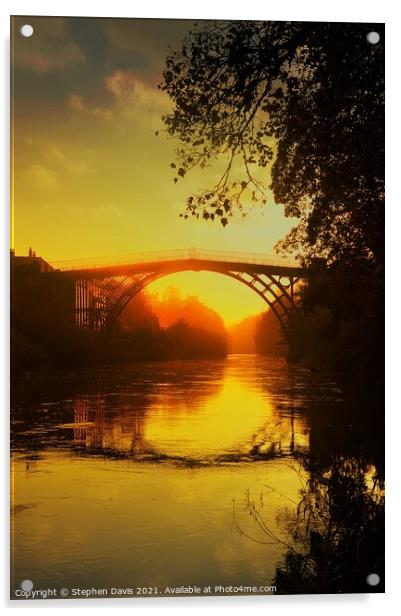 Sunrise over Ironbridge Acrylic by Stephen Davis