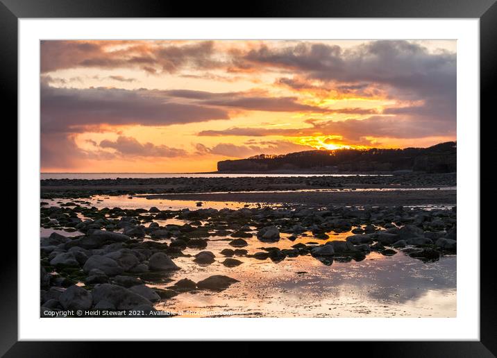 Llantwit Beach Sunset Framed Mounted Print by Heidi Stewart