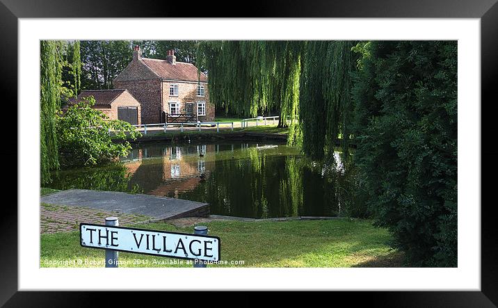 English Village Pond Framed Mounted Print by Robert Gipson