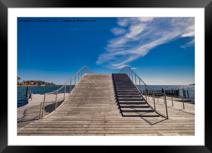 Faaborg harbor bathing swimming ramp at the marina, Denmark Framed Mounted Print by Frank Bach