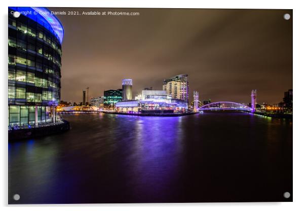 Manchester Salford Quays  Acrylic by Colin Daniels