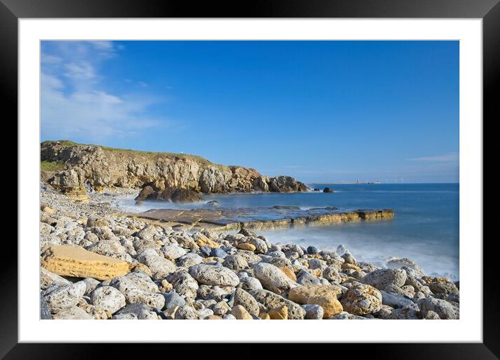 Trow Beach, South Shields Framed Mounted Print by Rob Cole