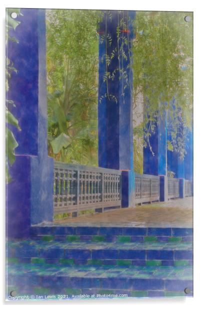 Blue Colonnade Acrylic by Ian Lewis