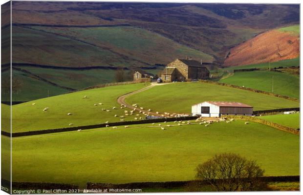 The Yorkshire dales. Canvas Print by Paul Clifton