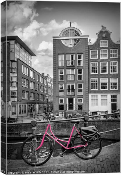 AMSTERDAM Flower Canal | colorkey  Canvas Print by Melanie Viola