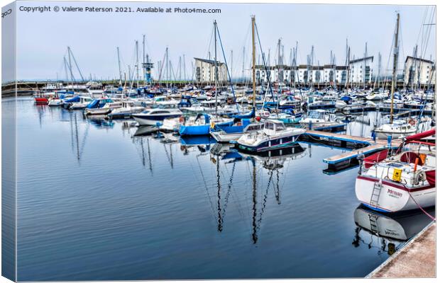 Clyde Marina Ardrossan Canvas Print by Valerie Paterson