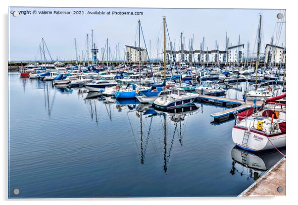 Clyde Marina Ardrossan Acrylic by Valerie Paterson