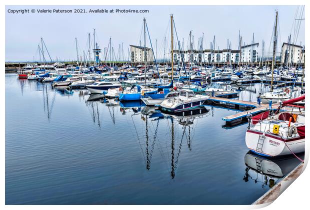 Clyde Marina Ardrossan Print by Valerie Paterson