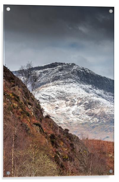 Late snow in Beddgelert Acrylic by Jonathon barnett