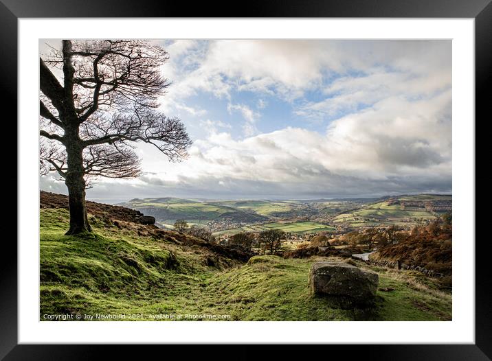 Peak District - Looking Down to Curbar Framed Mounted Print by Joy Newbould
