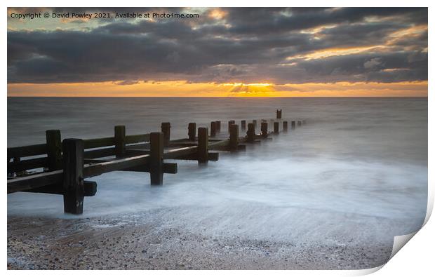 Beach Sunrise on Gorleston Beach Norfolk Print by David Powley