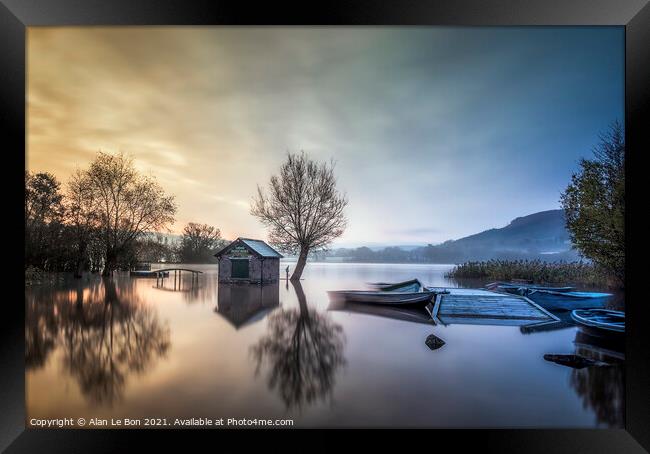 Serenity at Llangorse Lake Framed Print by Alan Le Bon