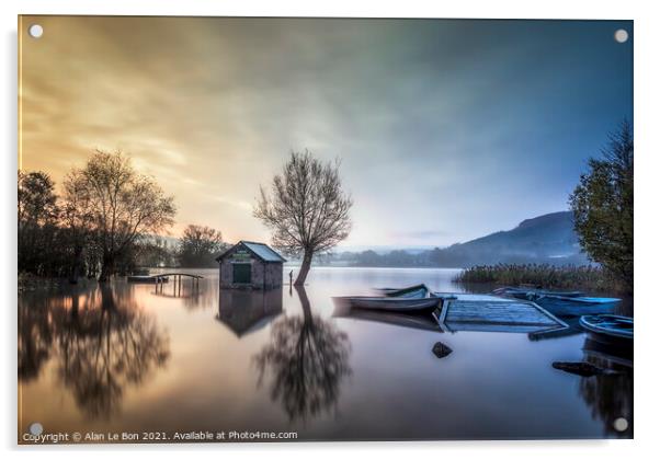 Serenity at Llangorse Lake Acrylic by Alan Le Bon