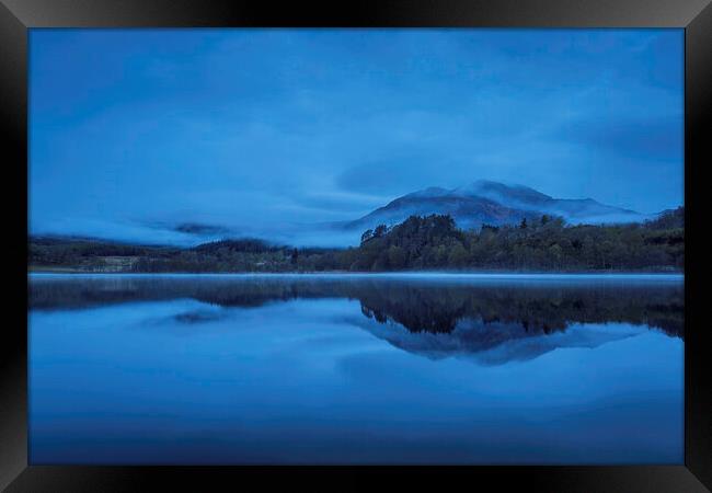 Misty Loch Achray Framed Print by overhoist 