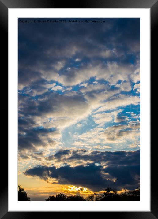Cloudy sunset Framed Mounted Print by Stuart C Clarke