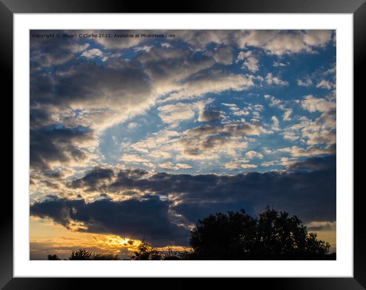 Cloudy sunset Framed Mounted Print by Stuart C Clarke