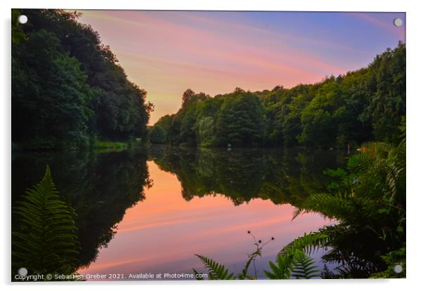 Sunset at Moss Valley Country Park Acrylic by Sebastien Greber